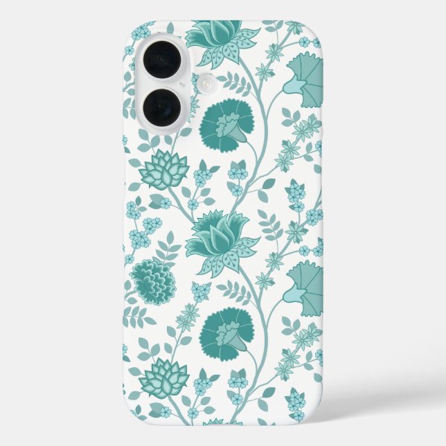 Funda iPhone 16 Jacobean Floral Big Pattern en blanco (Reverso )