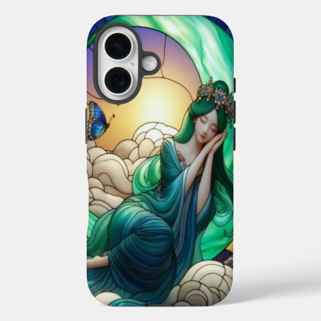 Funda iPhone 16 Jade Moon Resting Cell Phone Case (Reverso )