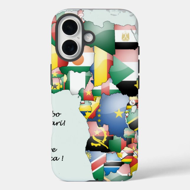 Funda iPhone 16 ¡Jambo Habari África! Amo África (Reverso )