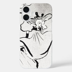 Funda iPhone 16 Jane Avril, de arte blanco y negro, por Toulouse L