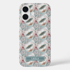 Funda iPhone 16 Japanese Sakura Umbrella Pattern Monogrammed