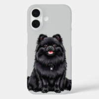 Japanese Spitz Perro Negro Cachorro Lindo Amante d