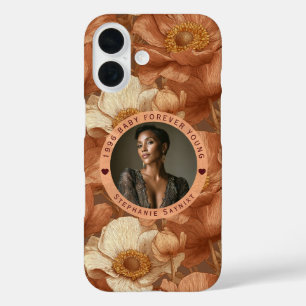 Funda iPhone 16 Jardín de Anémonas Regalos de cumpleaños número 5 