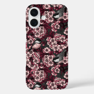 Funda iPhone 16 Jardín de cerezas nocturnas