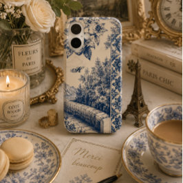 Funda iPhone 16 Jardín de Toile Azul Personalizado