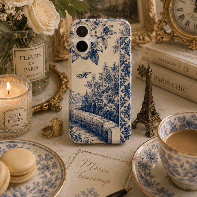 Funda iPhone 16 Jardín de Toile Azul Personalizado (Subido por el creador)
