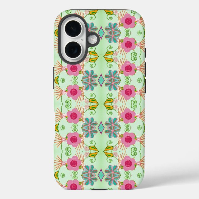 Funda iPhone 16 Jardín ecléctico encantador: Revender en la bellez (Reverso )
