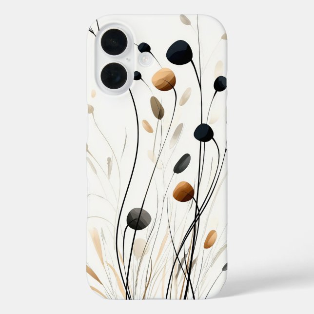 Funda iPhone 16 Jardín Sepia suave (Reverso )
