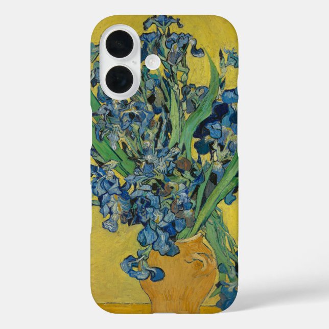 Funda iPhone 16 Jarrón Van Gogh con Iris Clasicismo Impresionista (Reverso )