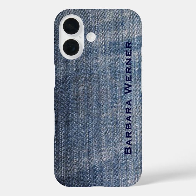 Funda iPhone 16 jeans azules personalizados (Reverso )