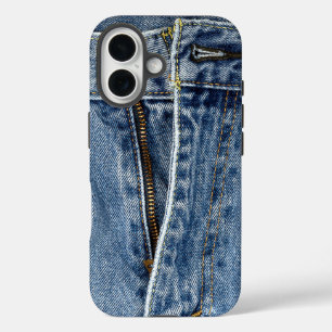 Funda iPhone 16 Jeans azules unzipped