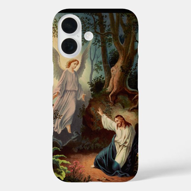 Funda iPhone 16 Jesucristo con ángel  (Reverso )