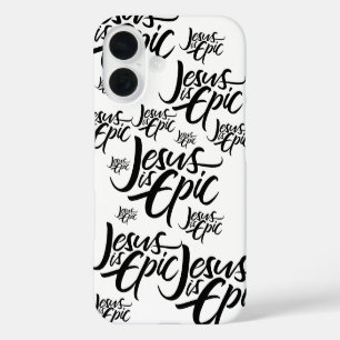 Funda iPhone 16 Jesús es ÉPICO - Dejando caligrafía cristiana