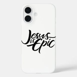 Funda iPhone 16 Jesús es ÉPICO - Dejar caligrafía religiosa
