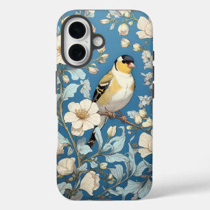 Funda iPhone 16 Jilguero Americano Inspirado en William Morris