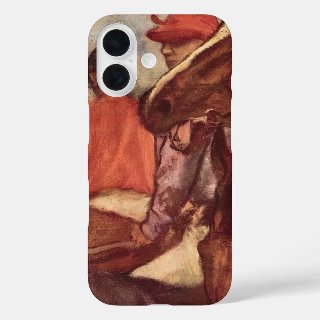 Funda iPhone 16 Jinetes de Edgar Degas, arte de Carreras de caball (Reverso )
