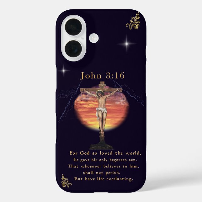 Funda iPhone 16 Juan 3:16 (Reverso )