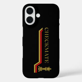 Funda iPhone 16 Juego de ajedrez mate oro rojo negro