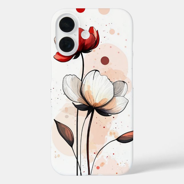 Funda iPhone 16 Juego de Petales de Oro (Reverso )