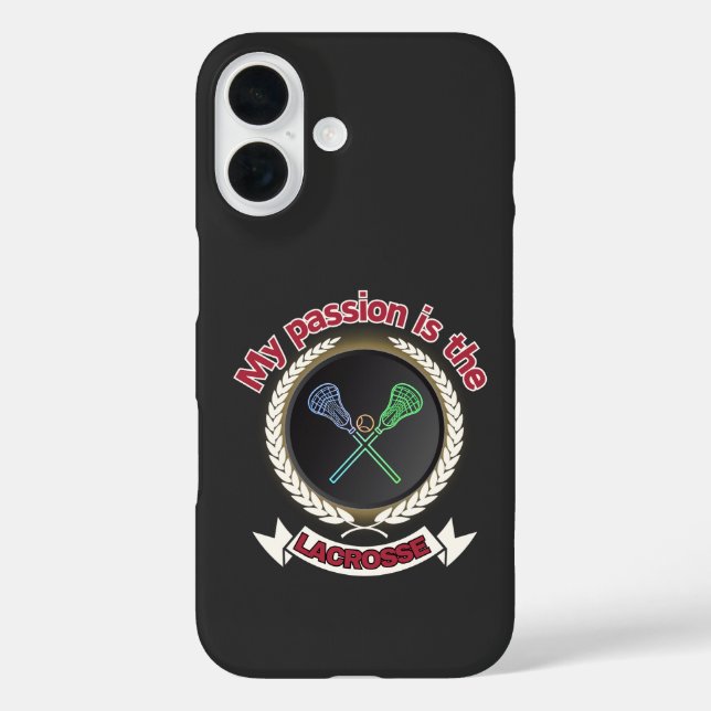 Funda iPhone 16 Juego deportivo de pasión por bolas cruzadas Lacro (Reverso )