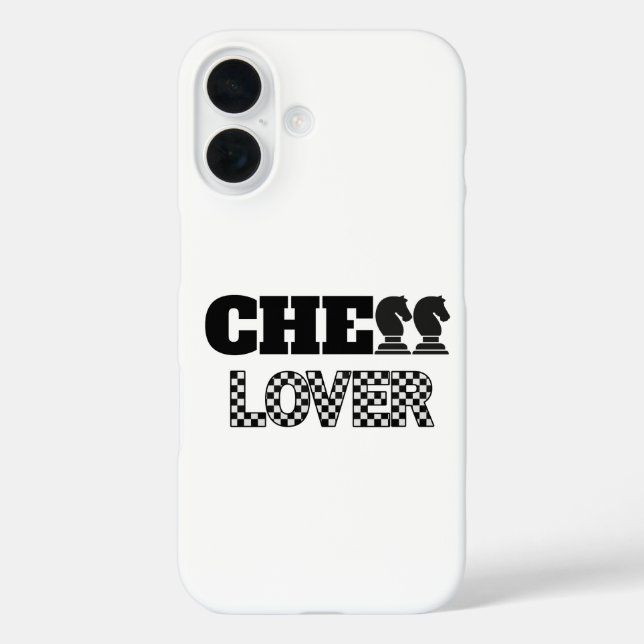 Funda iPhone 16 Juego único de ajedrez para hombres negros (Reverso )