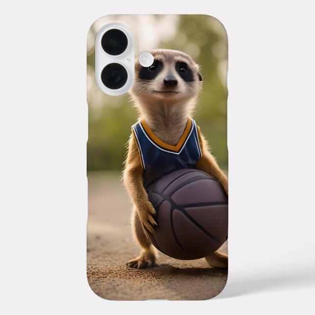 Funda iPhone 16 Jugador de Baloncesto Junior Suricata (Reverso )
