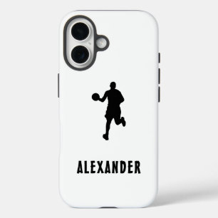 Funda iPhone 16 Jugador de Baloncesto Masculino Nombre Personaliza