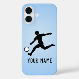 Funda iPhone 16 Jugador de fútbol con fútbol - personalizado de la