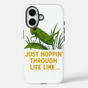 Funda iPhone 16 "Just Hoppin’ Grasshopper Art"