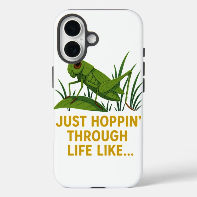 Funda iPhone 16 "Just Hoppin’ Grasshopper Art" (Reverso )