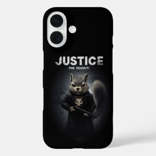 Funda iPhone 16 Justicia para maní, caso de teléfono de ardilla