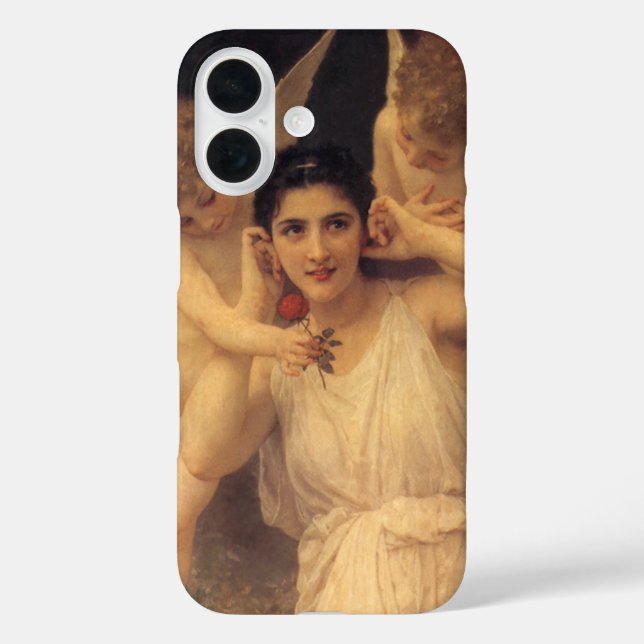 Funda iPhone 16 Juventud de Bouguereau, retrato de los Ángeles vic (Reverso )