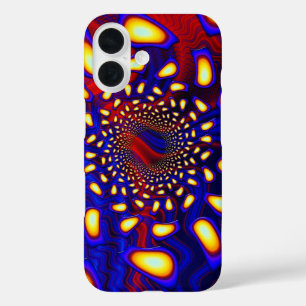 Funda iPhone 16 KaleidoBerries Fractal de vidrio fundido psicodéli