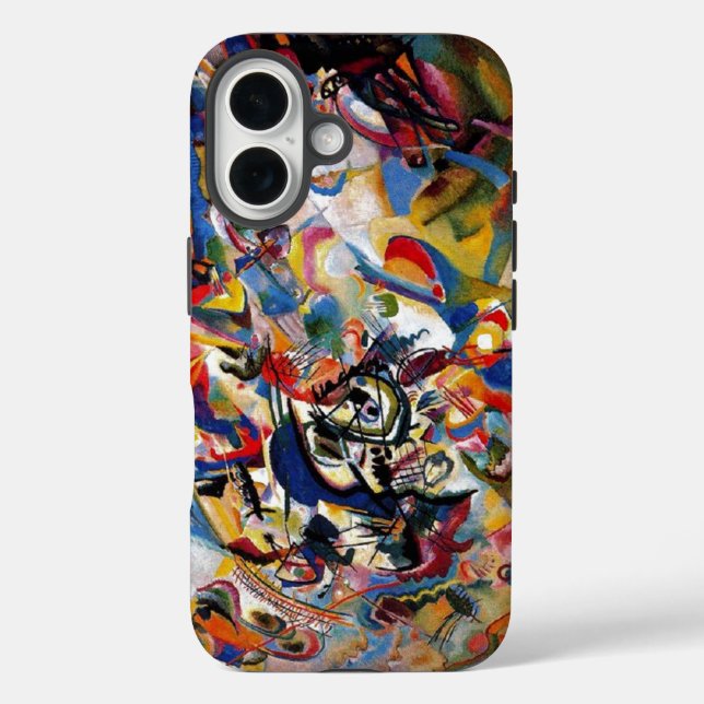 Funda iPhone 16 Kandinsky Composición VII Pintura abstracta (Reverso )