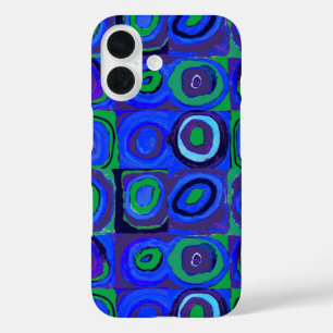 Funda iPhone 16 Kandinsky Farbstudie Quadrate Blue Squares