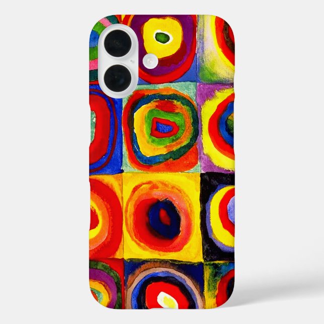 Funda iPhone 16 Kandinsky Farbstudie Quadrate Squares Círculos Art (Reverso )