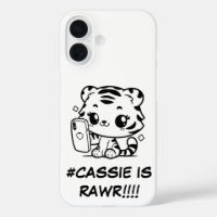 Kawaii Tiger Selfie Phone Case Nombre personalizad