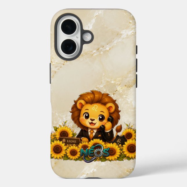 Funda iPhone 16 Kawaii Zodiac Neos Leo (Reverso )