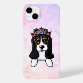 Funda iPhone 16 KiniArt Basset Flower Girl