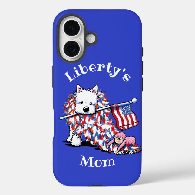 Funda iPhone 16 KiniArt Liberty Westie (Reverso )