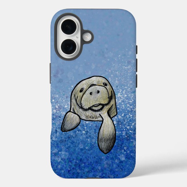 Funda iPhone 16 KiniArt Manatee (Reverso )