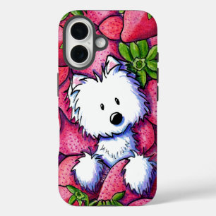Funda iPhone 16 KiniArt Strawberries Westie