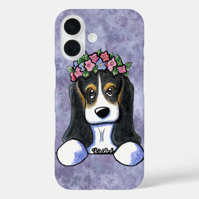 Funda iPhone 16 KiniArt, una cachorro de abono base (Reverso )