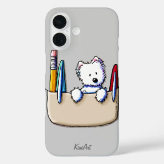 Funda iPhone 16 KiniArt Westie Pocket Protector