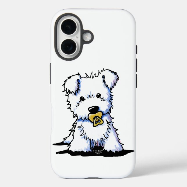 Funda iPhone 16 KiniArt Westie Puppy (Reverso )