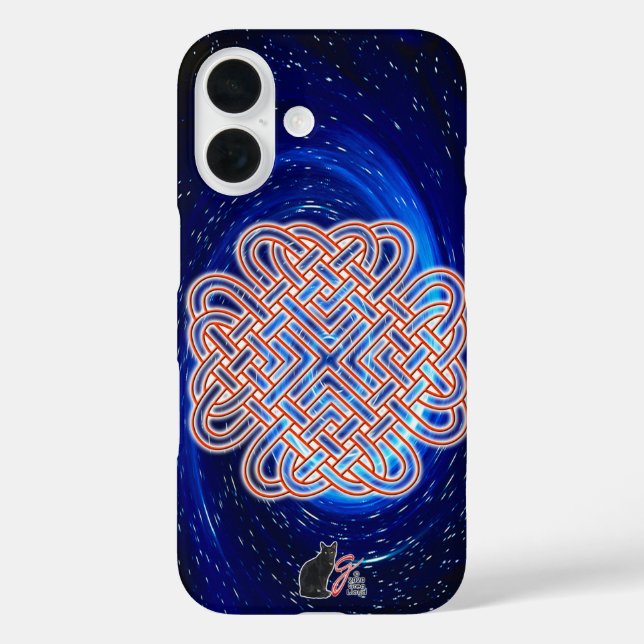 Funda iPhone 16 Knot de amor celta galáctico (Reverso )