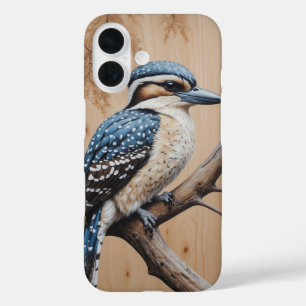 Funda iPhone 16 Kookaburra azul australiano en un arte de vida sal