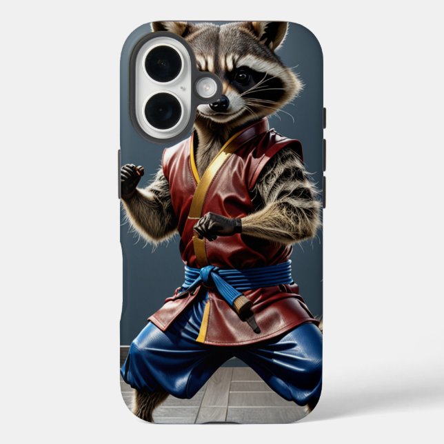 Funda iPhone 16 Kung fu Raccoon (Reverso )