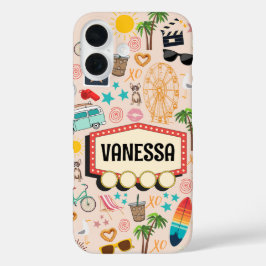 Funda iPhone 16 L.A. Vibes Doodle