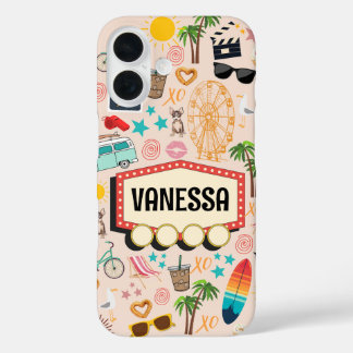 Funda iPhone 16 L.A. Vibes Doodle